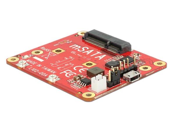 Delock konvertor Raspberry Pi USB Micro-B samice / USB pin header > mSATA 6 Gb/s 62648