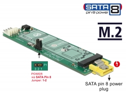 Delock Konvertor SATA pin 8 napájecí samice > slot M.2 Key B 63917