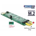 Delock Konvertor SATA pin 8 napájecí samice > slot M.2 Key B 63917