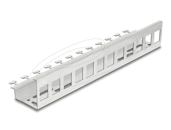 Delock Kovový držák Keystone, 12 portů, k montáži na lištu DIN nebo na stěnu 90631