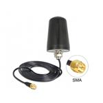 Delock LoRa Antenna 868 MHz SMA Plug 0 dBi omnidirectional (RG-174, 3 m) roof mount outdoor black 89533