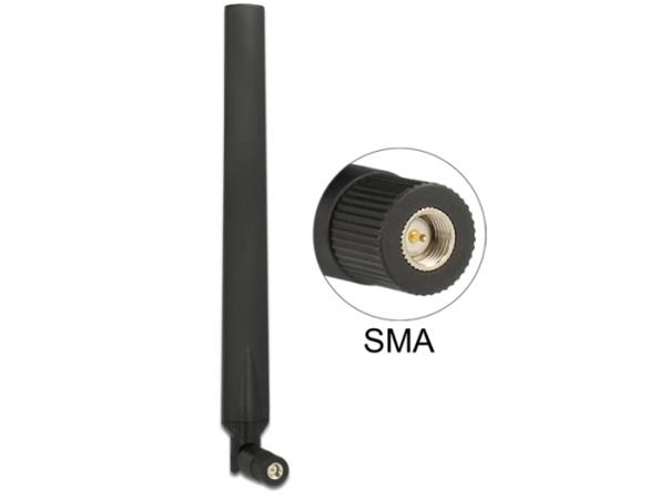 Delock LTE anténa SMA 0 ~ 4 dBi všesměrová otočná s flexibilním kloubem - černá 88976