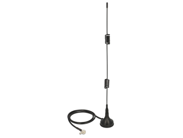 Delock LTE Antenna TS-9 Plug 2 - 3 dBi omnidirectional magnetical base fixed black 12480