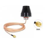 Delock LTE / GSM / UMTS Anténa SMA samec 2 dBi všesměrová pevná s připojovací kabel (RG-316U, 3 m) venkovní černý 89589