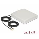 Delock LTE MIMO Antenna 2 x SMA Plug 8 dBi directional with connection cable RG-58 5 m white outdoor 89890