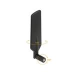 Delock LTE WLAN Dual Band Antenna SMA 1 ~ 4 dBi omnidirectional rotatable with flexible joint black 12408
