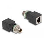 Delock M12 adaptér, ze čtyřpinové X-kódované zástrčky na konektor RJ45 přímý 60065