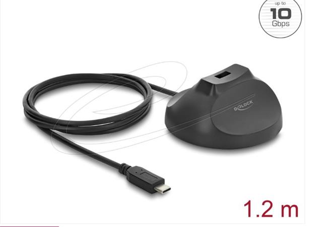 Delock Magnetická základna ze zásuvky USB Typ-A na zástrčku USB Type-C™, s dokovacím kabelem 10 Gbps, délky 1,2 m 64365