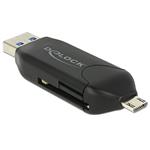 Delock Micro USB OTG čtečka karet + USB 3.0 A male 91734