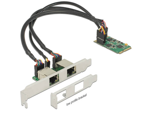Delock Mini PCIe I/O PCIe full size 2 x Gigabit LAN Low Profile 95258