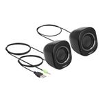 DELOCK, Mini Stereo PC Speaker with 3.5 mm stere 27002