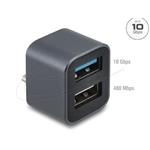 Delock Mini USB hub ze zástrčky USB Type-C™ na 1 x USB 10 Gbps Typ-A + 1 x USB 2.0 Typ-A 64359