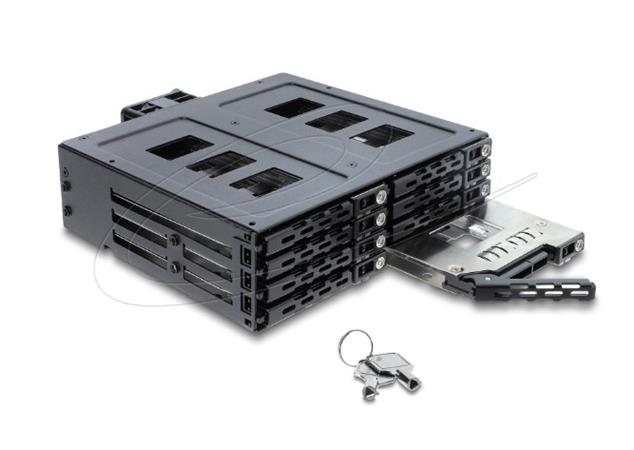 Delock Mobilní rámeček rozměru 5.25” pro 8 x 2.5” HDD / SSD SATA nebo SAS 47172