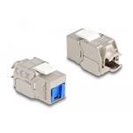 Delock Modul Keystone RJ45, ze zásuvky na LSA, Cat.6A, beznástrojový, s modrým protiprachovým krytem 87898