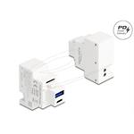 Delock Modul Keystone s nabíjecími porty USB Typ-A a USB Type-C™, PD 20 W, bílý 41483