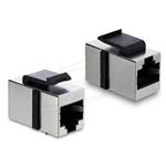 Delock Modul Keystone, spojka ze zásuvky RJ45 na zásuvku RJ45, Cat.6 stíněná, kovová, stříbrná / černá 90837