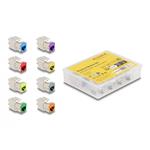 Delock Modul Keystone ze zásuvkového konektoru RJ45 na LSA Cat.6A, beznástrojový, různé barvy, sada 8 kusů 87896