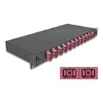 Delock - Optická vana - OM4, assembled - přední - montá? do racku - SC Duplex X 12 - černá - 1U - 1 67008