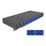 Delock - Optická vana - OS2, assembled - přední - montá? do racku - SC Duplex X 12 - černá - 1U - 1 67006