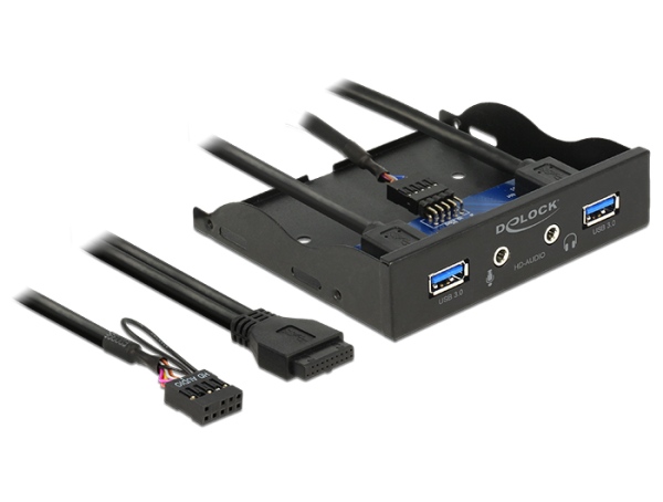 DeLOCK - Panel portů úložiště - USB 3.0 x 2 - černá 62700