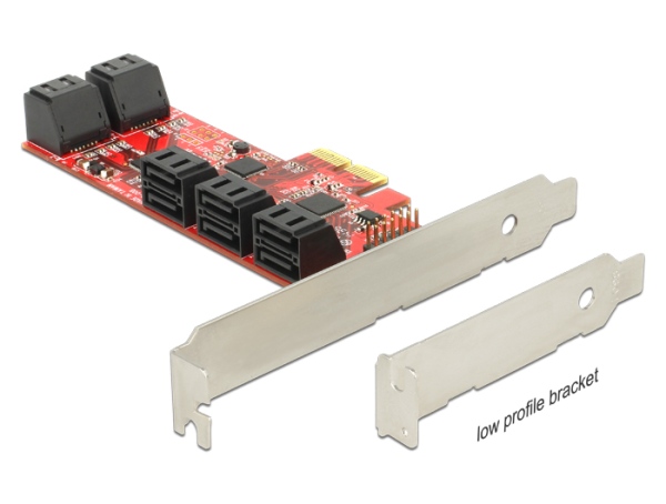 Delock PCI Express Card > 10 x internal SATA 6 Gb/s – Low Profile Form Factor 89384