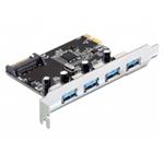 DeLock PCI Express Card > 4 x USB 3.0 - USB adaptér - PCIe 2.0 - USB 3.0 x 4 89297