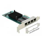 DELOCK, PCI Express x1 Card 4 x RJ45 Gigabit LAN 88504