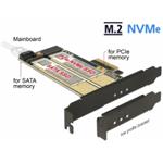 Delock PCI Express x4 Karta > 1 x interní M.2 Key B + 1 x interní NVMe M.2 Key M - format low profile 89630