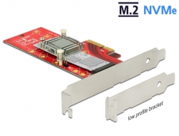 Delock PCI Express x4 Karte > 1 x intern NVMe M.2 Key M 110 mm mit Kühlkörper - Low Profile Form Faktor 89577
