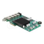 Delock PCI Express x4 síťová karta Gigabit LAN 4 x RJ45 s PoE+ i350 86097