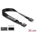 Delock Plochý kabel HD Audio, prodlužovací kabel základní desky, z 9 pinového konektoru na zásuvkový pinový konektor, 3