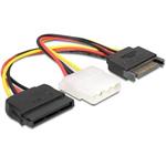 Delock Power Adapter SATA 15-pin samec na Molex samica 4-pin + SATA 15-pin samica, 16,5cm 65235