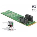 Delock Převodník M.2 Key B+M samec > 2 x SATA 7 pin samec s RAID 62961