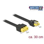 Delock Prodlužovací kabel SATA 6 Gb/s samice > SATA samec s pin 8 napájení latchtype 30 cm 84946