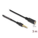 Delock Prodlužovací kabel Stereo Jack 3,5 mm 5 pin samec na samici 3 m černý 85733