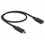 Delock Prodlužovací kabel SuperSpeed USB (USB 3.1 Gen 1) USB Type-C™ samec > port samice 3 A 0,5 m černý 85532