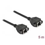 Delock Prodlužovací síťový kabel, ze zásuvky S/FTP RJ45 na zástrčku RJ45, Cat.6A, délka 5 m, černý 87012