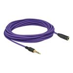 DeLOCK - Prodlužovací šňůra audio - 4 pólový mini jack (F) do 4 pólový mini jack (M) - 5 m - fialov 85626
