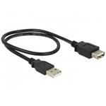 DeLOCK - Prodlužovací šňůra USB - USB (F) do USB (M) - USB 2.0 - 50 cm - lisovaný - černá