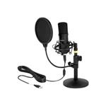 DeLOCK Professional USB Condenser Microphone Set for Podcasting and Gaming - Mikrofon - USB - černá 66300