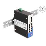 Delock Průmyslový přepínač sítě Gigabit Ethernet se 8 porty RJ45 a 2 porty SFP, na DIN lištu 88016