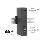 Delock Průmyslový rozbočovač ze 4 x USB 2.0 Typ-A s ochranou proti elektrostatickému výboji (ESD) až 15 kV,DIN 60686