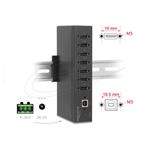 Delock Průmyslový rozbočovač ze 7 x USB 2.0 Typ-A s ochranou proti elektrostatickému výboji (ESD) až 15 kV ,DIN 60687
