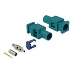 Delock - RF connector - konektor FAKRA Z s piny (male) krimpovaný - RAL 5021, modrá water blue