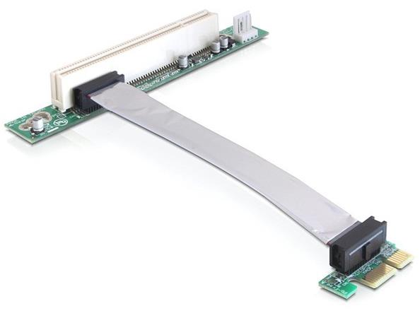 Delock Riser card PCI Express x1 > PCI 32Bit 5 V s flexibilním kabelem 13 cm zasunutí vlevo 41857