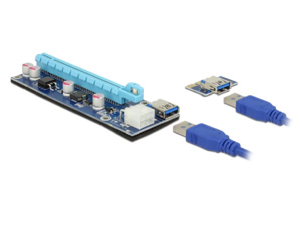 Delock Riser Card PCI Express x1 > x16 s 60 cm USB kabelem 41426