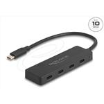 Delock Rozbočovač USB 10 Gbps, USB Type-C™, se 4 x zásuvkami USB Type-C™ černá 64322