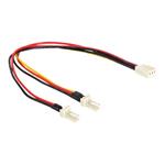 DeLOCK - Rozdělovač napájení ventilátoru - Molex 3 kolíčky (M) do Molex 3 kolíčky (F) - 22 cm 89343