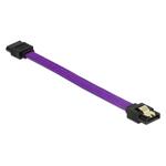 Delock SATA cable 6 Gb/s 10 cm straight / straight metal purple Premium 83688