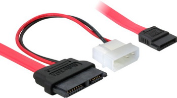 DeLOCK SATA Slimline ALL-in-One cable - Kabel SATA - Slimline SATA, 4 pinové interní napájení (5V) 84390
